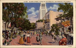 Olvera Street, Paseo De Los Angeles California Postcard Postcard