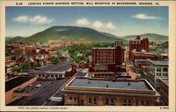 Looking across business section Postcard