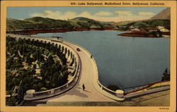 Lake Hollywood, Mulholland Drive California Postcard Postcard