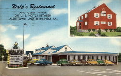 Walp's Restaurant and Guest House Allentown, PA Postcard Postcard