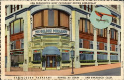 San Francisco's Most Favorably Know Restaurant, The Golden Pheasant California Postcard Postcard