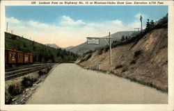 Lookout Pass on Highway No. 10 at Montana-Idaho State Line Postcard Postcard