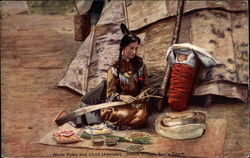 Abenaki woman woman outside tepee, with papoose Postcard