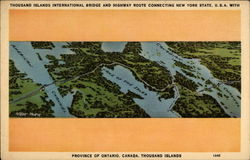 Thousand Islands International Bridge and Highway New York Postcard Postcard