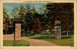 Entrance to Ross Park Binghamton, NY Postcard Postcard