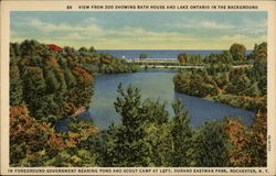 View From Zoo Showing Bath House and Lake Ontario in the Background Postcard