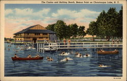 The Casino and Bathing Beach, Bemus Point on Chautauqua Lake New York Postcard Postcard