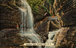 Rainbow Falls Watkins Glen, NY Postcard Postcard