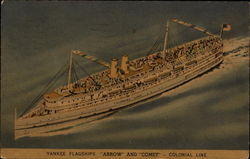 Yankee Flagships "Arrow" and "Comet" - Colonial Line Postcard