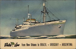 Delta-Line from New Orleans to Brazil - Uruguay - Argentina Cruise Ships Postcard Postcard