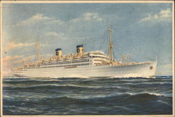 M.S. Italia of Home Lines at sea Cruise Ships Postcard Postcard