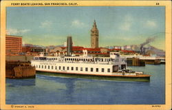 Ferry Boats Leaving San Francisco, CA Postcard Postcard