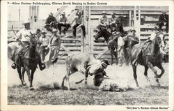 Allen Crainer Bulldogging, Clinton Booth Hazing in Rodeo Contest Rodeos Postcard Postcard