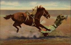 Spills and thrills with a bucking broncho Postcard