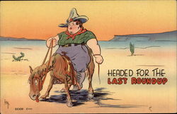 Headed for the Last Roundup Postcard