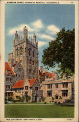 Wrexham Tower, Harkness Memorial Quadrangle, Yale University Postcard