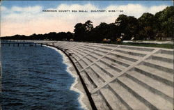 Harrison County Sea Wall Gulfport, MS Postcard Postcard