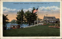 Pinewood Lodge, Thompson Lake Rhinelander, WI Postcard Postcard