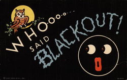 Whoooo Said Blackout Postcard