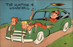 The hunting is wonderful (cartoon) Comic, Funny Postcard Postcard