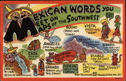 Mexican words you meet on the maps of the Southwest Postcard