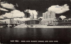 St. Paul from the Mississippi River Postcard