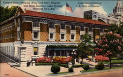 Fordyce Baths Showing the Army and Navy Hospital and Main Entrance Hot Springs, AR Postcard Postcard