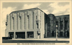 The Chicago Tribune Radio Station Studio Building Postcard