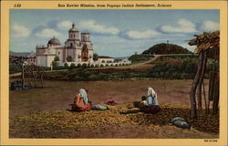 San Xavier Mission, from Papago Indian Settlement Postcard