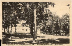 The Campus and Warner Science Hall, Middlebury College Vermont Postcard Postcard