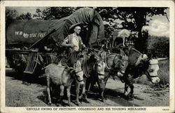 Orville Ewing and his touring menagerie Pritchett, CO Postcard Postcard