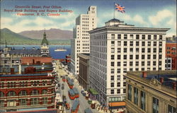 Granville Street, Post Office, Royal Bank Building and Rogers Building Vancouver, BC Canada British Columbia Postcard Postcard