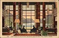 Lobby, Prince of Wales Hotel, Waterton Lakes National Park Postcard