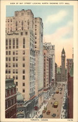 View of Bay Street looking north showing City Hall Postcard