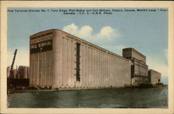 Pool Terminal Elevator No. 7, Twin Cities of Port Arthur and Fort William Ontario Canada Postcard Postcard