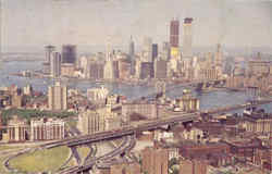 Aerial view of lower Manhattan Postcard