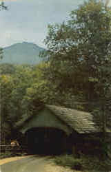 Mt. Liberty and Covered Bridge In The Flume Gorge, Franconia Notch Postcard