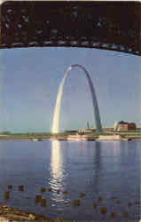 Sunrise On Arch - St. Louis Gateway Arch, seen from East St.Louis Scenic, IL Postcard Postcard