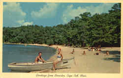 View of Nickerson State Park in Brewster, Route 6A Postcard