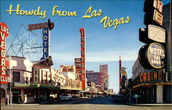 Howdy from Las Vegas - Fremont Street Postcard