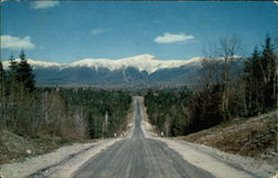 Snow Capped Mt. Washington as seen from Highway White Mountains, NH Postcard Postcard