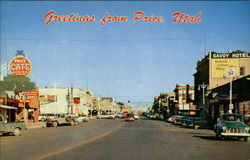 Main Street Looking East Price, UT Postcard Postcard