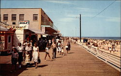 Beach and Boardwal Rehoboth Beach, DE Postcard Postcard