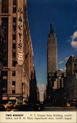 Empire State Building and R.H. Macy Department Store New York, NY Postcard Postcard