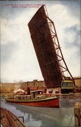 New Single Leaf Bascule Bridge, Kinzie Street Postcard