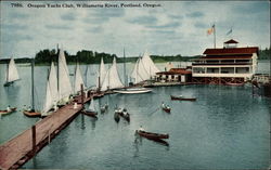 Oregon Yacht Club, Williamette River Portland, OR Postcard Postcard