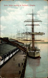 Grain Ships loading Postcard