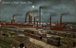 Smelters at night Omaha, NE Postcard Postcard