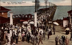 Train Unloading, Saltair Beach, Great Salt Lake Postcard