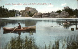 Boulder Rocks, Sylvaqn Lake and Hotel Black Hills, SD Postcard Postcard